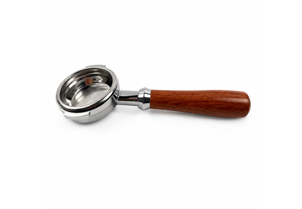 58mm Coffee Bottomless Portafilter with Rosewood Handle Compatible with E61