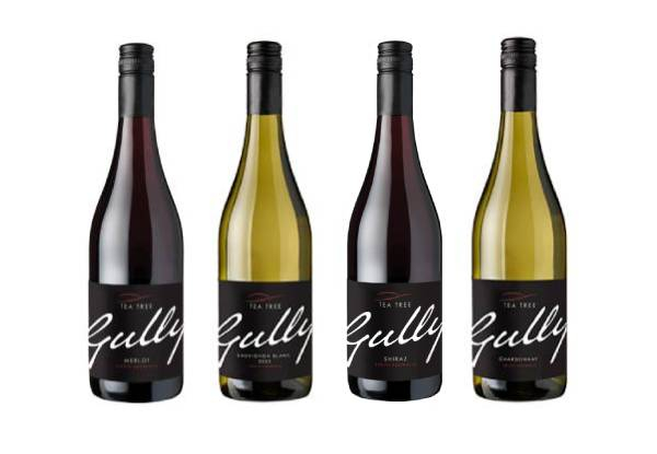 Six-Pack Tea Tree Gully by Sherwood Estate Wines - Options for Merlot, Sauvignon Blanc, Shiraz or Chardonnay - Option for 12-Pack