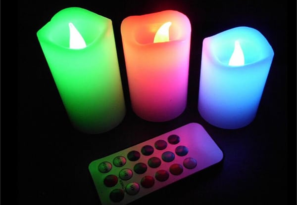 $14.99 for a Three-Piece Flameless Candle Set with a Remote Control