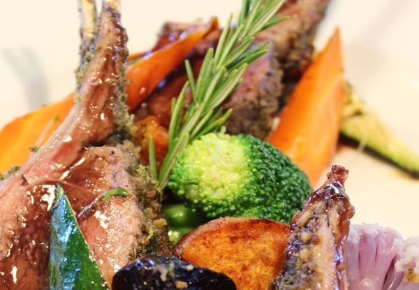 A Large Sharing Platter & Two Drinks - Options for Lamb Rack, Sirloin Steak, Cagan Pork, or Jerk Chicken & up to Six People