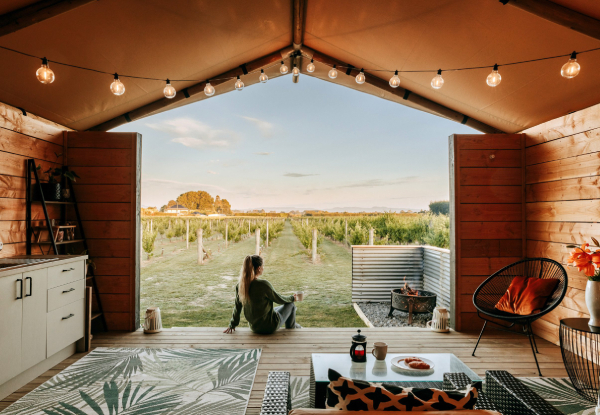 Two-Night Luxury Hawkes Bay Glamping Experience for Two in the Savvy Villa Tent incl. Wine Tasting & Cheese Board, Late Check-Out - Option for Three Night Stay