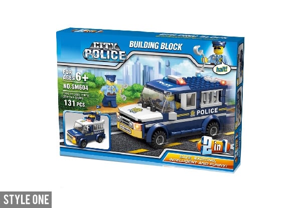 Police Themed Educational Blocks Range Compatible with Lego - Five Styles Available