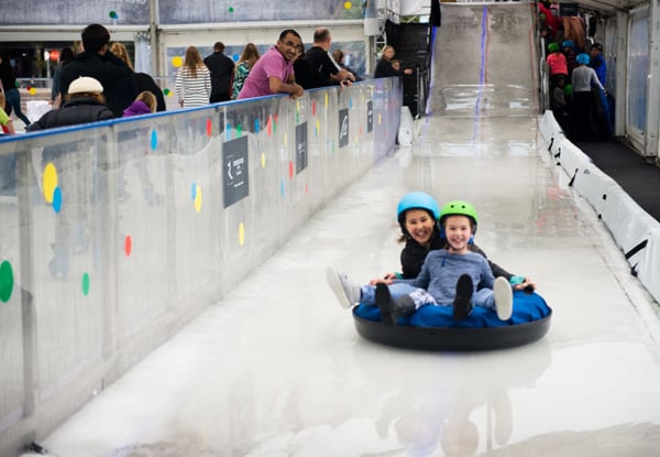General Admission Ice Skating Pass & Three Rides on the Mega Ice Slide - Two Age Options Available.