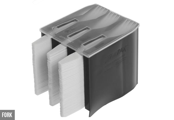 Self-Dispensing Plastic Cutlery Pack
