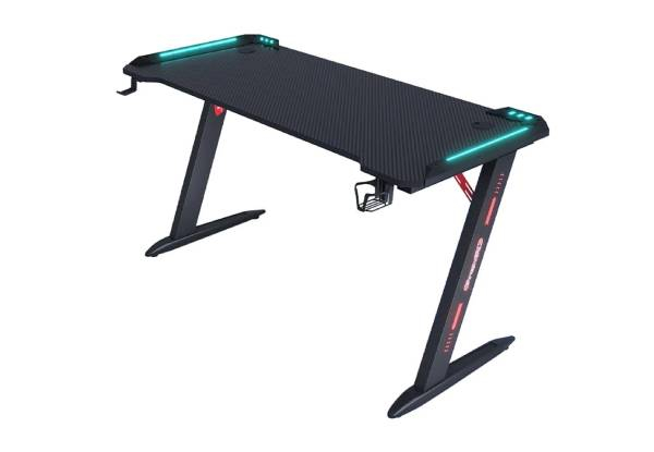 Gaming Z-Shaped Desk with RGB Light