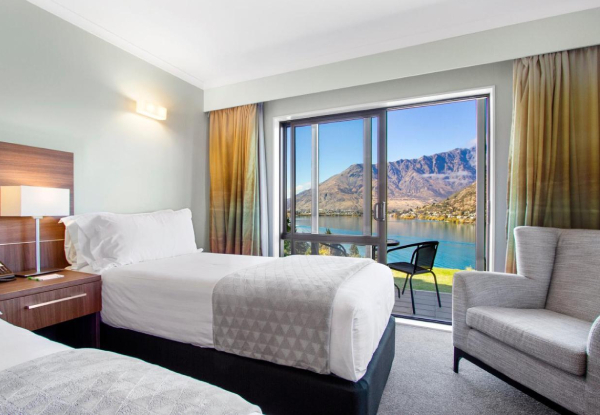 One-Night Queenstown Four-Star Getaway for Two in a Standard Room incl. Breakfast, 20% off Food & Beverages, Late Checkout, Bicycle Hire, Parking & Access to Sauna & Hot Tub - Options for Lake View Rooms, Off Peak & Peak & Stays for up to Five Nights