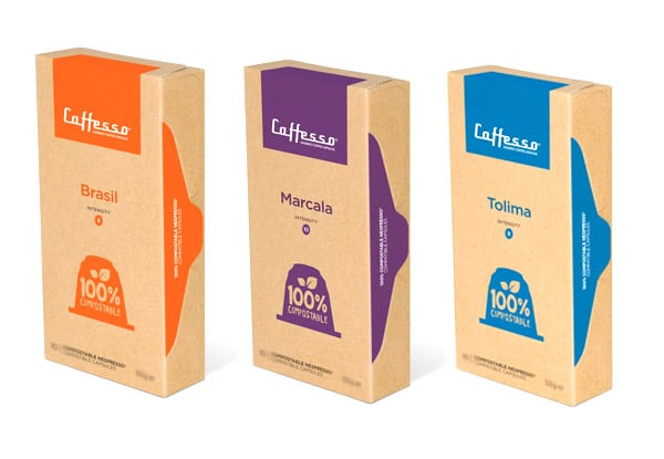 100 Caffesso Eco Blends Coffee Capsules Compatible with Nespresso® - 100% Compostable & Three Flavours Available