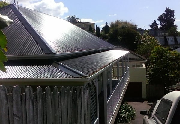 Iron Roof Painting Package Incl. Water Blasting of Roof, Washing Inside & Outside of Gutters, & Two Top Coats of Dulux Steelite or Eco Tech Roof Paint