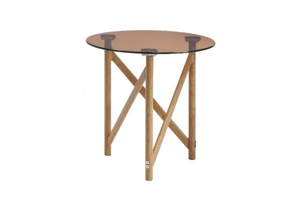 Akron White Stained Side Table