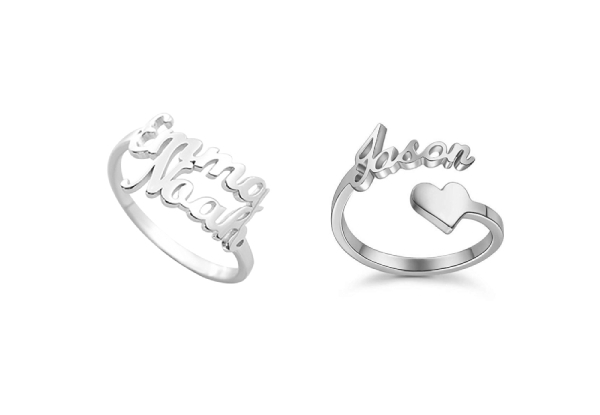 Personalised Silver 925 Name Ring - Two Designs Available