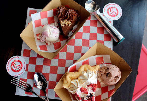 Two Slices of American Style Dessert Pie with a Scoop of Ice Cream for Two People - Valid Monday to Thursday Only