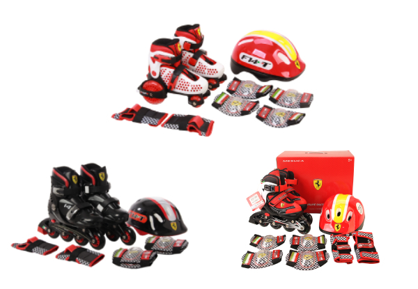 Licensed Ferrari Kids Roller Skates Set Range   - Three Styles Available