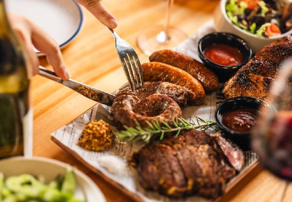 Meat Lovers Platter incl. Two Glasses of Welcome House Mocktail & Red Wine Flight of Four Varieties