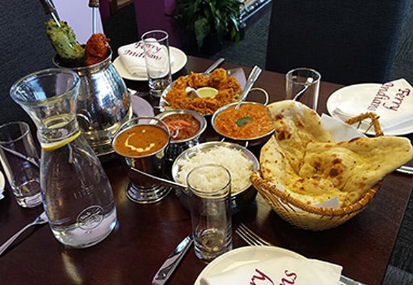 $34 for an Indian Dinner for Two incl. Curries, Rice, Naan & Beers or House Wines – Four-Person & Takeaway Options Available (value up to $122)