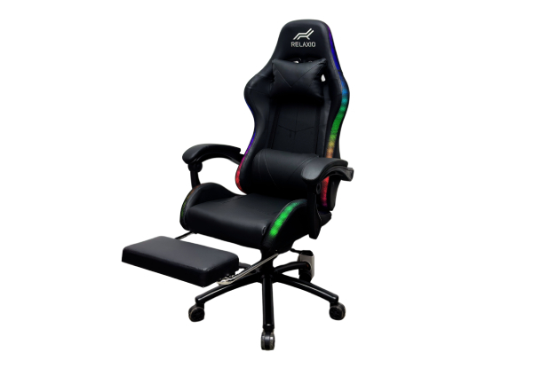 LED Gaming Chair with Headrest & Foot Rest - Available in Three Colours