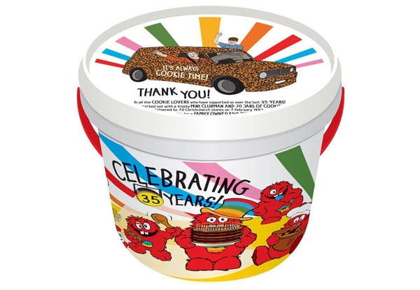 Cookie Time 4L Birthday Bucket with 20x Fun Size Cookies - Only 500 Available