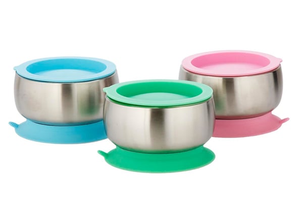 Avanchy Stainless Steel Suction Bowls - Three Colours Available with Free Delivery