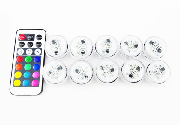 $27 for a Ten-Pack of Submersible Lights with Remote Control with Free Shipping