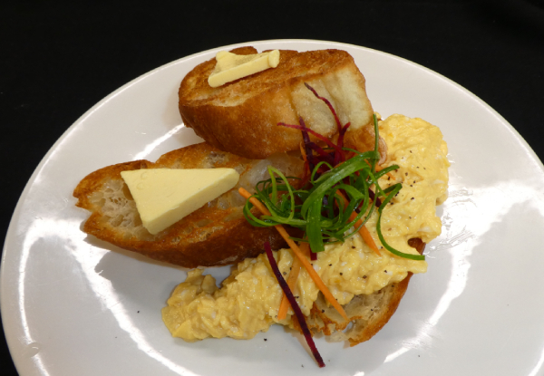 Eggs On Toast with Your Choice of Poached, Fried or Scrambled - Valid Monday to Friday 9.00am to 12.00pm