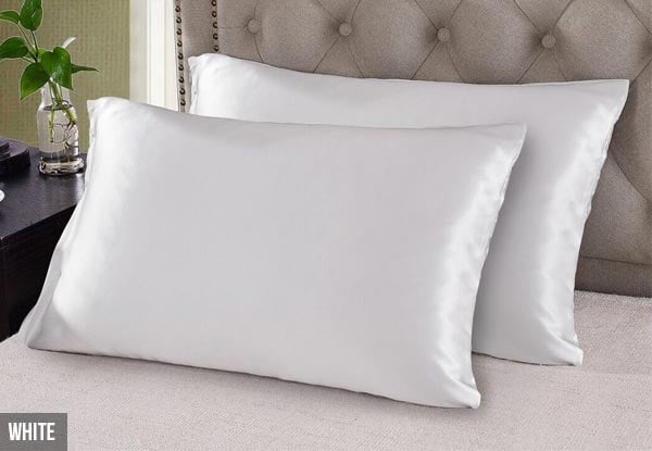 Two Royal Comfort Silk Pillow Cases - Four Colours Available