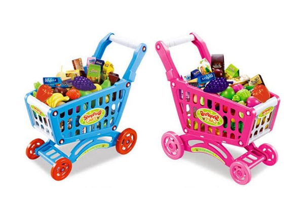 Deluxe Shopping Cart Toy with Groceries