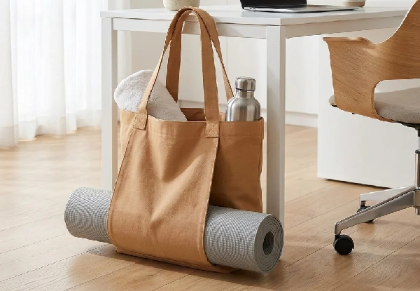 Canvas Yoga Mat Storage Bag with Inner Pocket