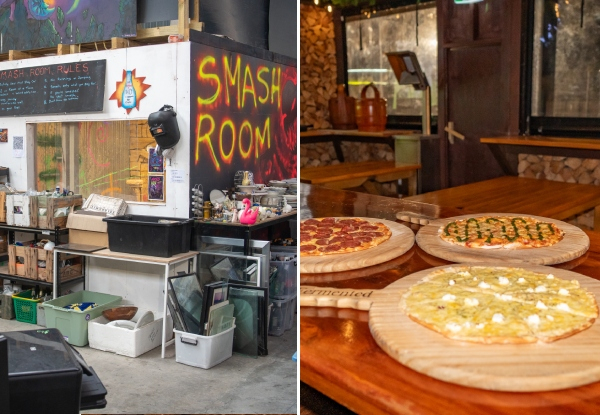 Smash Room Experience & Pizza at Fermented Bar, Eatery & Brewery - Options for Two, Four or Six People