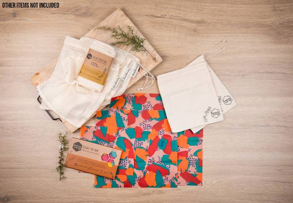 Organic Honeywrap Eight-Piece Combo incl. Three Wraps & Five Produce Bags
