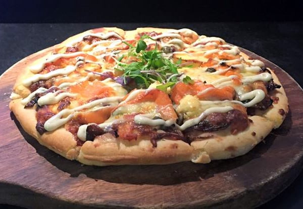 $25 for Any Large Pizza, Small Fries & Aioli, & Your Choice of Two Tap Beers or House Wines (value up to $49.50)