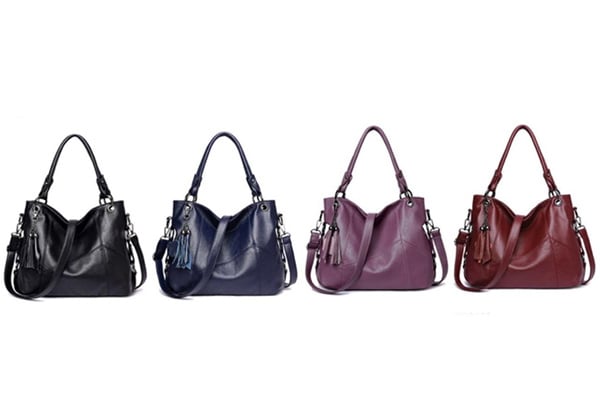 Genuine Leather Handbag - Four Colours Available with Free Delivery