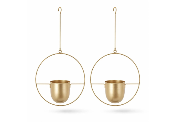 Two Minimalist Round Plant Hanger - Available in Three Colours