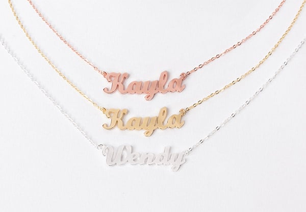 Personalised 925 Name Necklace - Three Colours Available & Option for Two - Additional Delivery Charges Apply