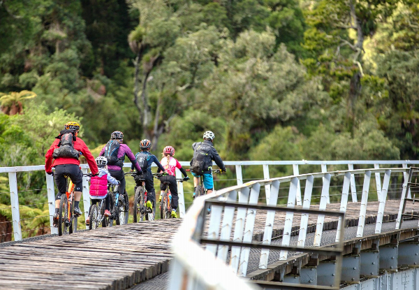 Two-Night Ohakune Old Coach Road Bike Trail for Two People at Powderhorn Chateau incl. Accommodation in a Queen Suite, Breakfast, Cocktail Voucher to use at Powderkeg Restaurant & Pool Access - Option to incl. Standard or Electric Bike Hire