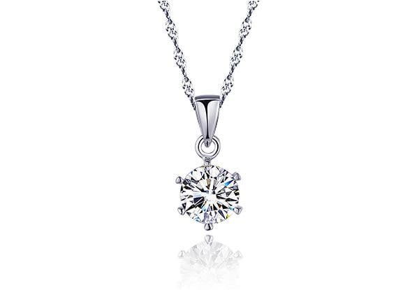 $49 for a 925 One Carat Cubic Zirconia Hearts & Arrow Pendant or a Pair of Studs (value $99.99)