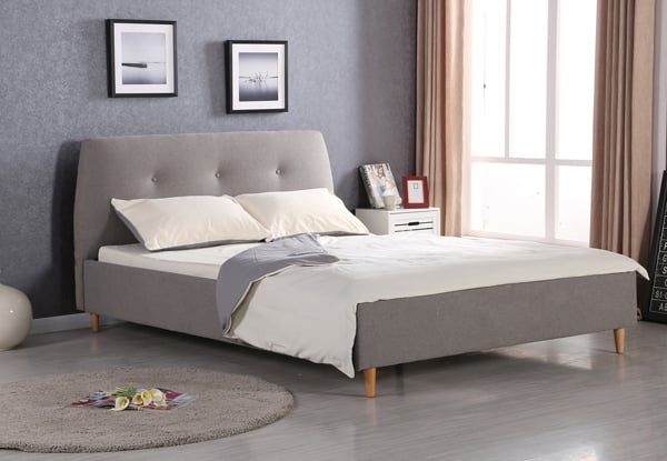 $399 for a Deluxe Queen Grey Headboard & Base