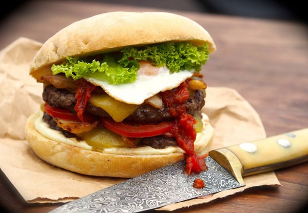 $13.50 for Two Regular Burgers, or $18 for Two Super Burgers
