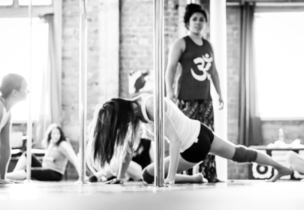 Three Intro to Pole Dance Classes - Options for a 10-Class Pass for BurlesqueFit, a Six-Week Beginner Burlesque Course or a Burlesque or Pole Hen's Party Class for up to 15 People