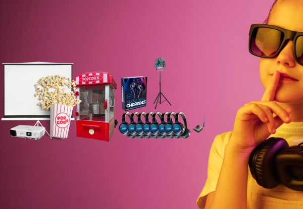 Silent Movie at Home Package Incl. HD Projector, Inflatable Outdoor Screen, Wireless Headphone & More – Option for Standard Package, Outdoor Family Package, Silent Apartment, Outdoor Group Package & Silver or Gold Package