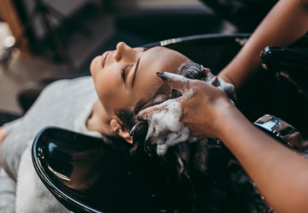 Hair Pamper Package for One incl. - Shampoo, Conditioner, Style Cut, Blow Dry & Straightening Finish - Options for Global Colour Package & Half Head of Foils Package