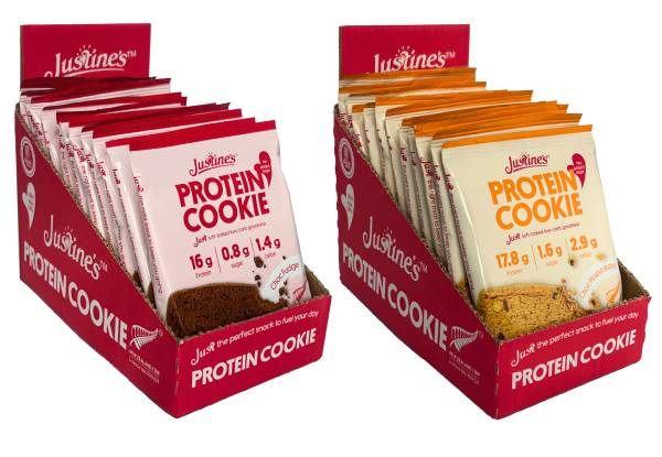 Justine's Protein Cookie Boxes Range - Available in Six Options