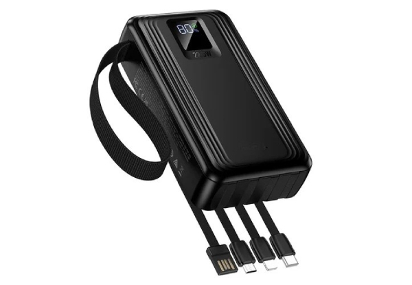 Titan PowerUp 20000mAh 22.5W Power Bank with 4 Built-In Cables