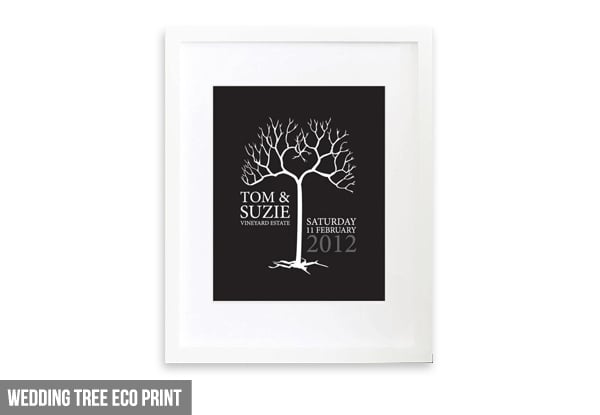 $34.50 for a Personalised Wedding Print - Available in Four Options including Nationwide Delivery