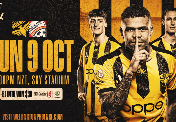 One Adult Ticket to Wellington Phoenix vs Adelaide United on Sunday 9th October, 3pm - 48-Hour Flash Sale - While Stocks Last