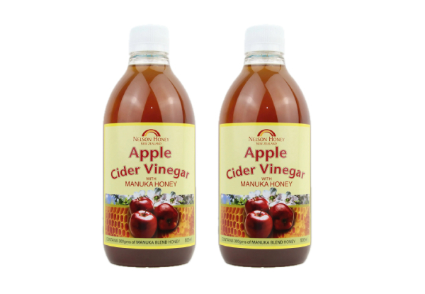 Two Bottles of Nelson Honey Apple Cider Vinegar with Manuka Honey 500ml