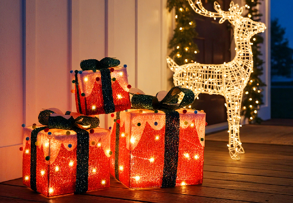 Christmas Light-Up Gift Boxes Decoration - Available in Four Options