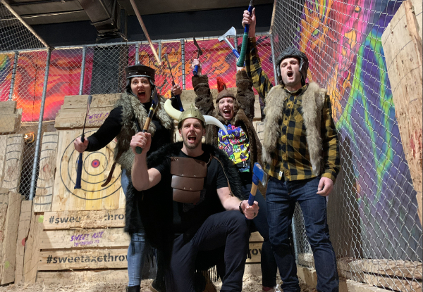 Throw Social Session incl. One-Hour Axe Throwing & One-Hour Access to Bar & Activities - Options for Up to Six People - Valid at Wellington Location Only