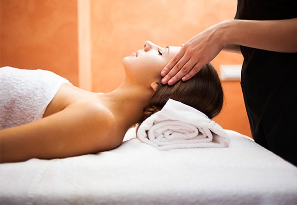 90-Minute Deluxe Pamper Package incl. a Rejuvenating Facial, Scalp or Hand Massage & Eye Trio - Option to incl. Foot Soak & Leg Massage