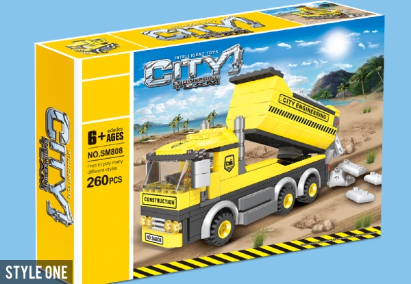 Construction Themed Educational Blocks Range Compatible with Lego - Four Styles Available