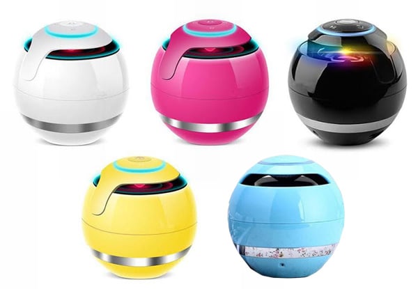LED Light-Up Portable Bluetooth Speaker - Five Colours Available