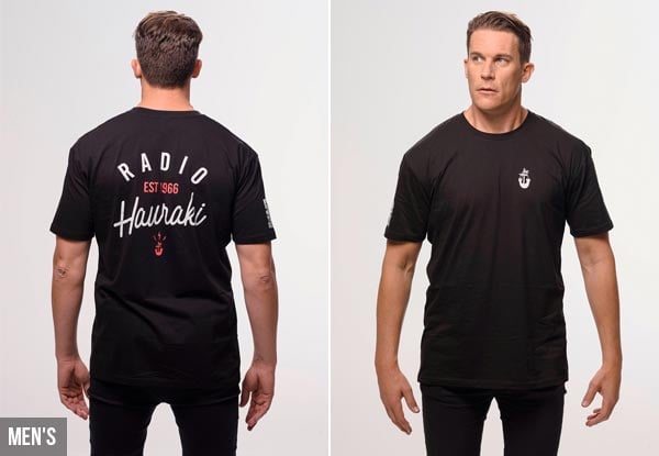 Mr Vintage Radio Hauraki Tee in Black